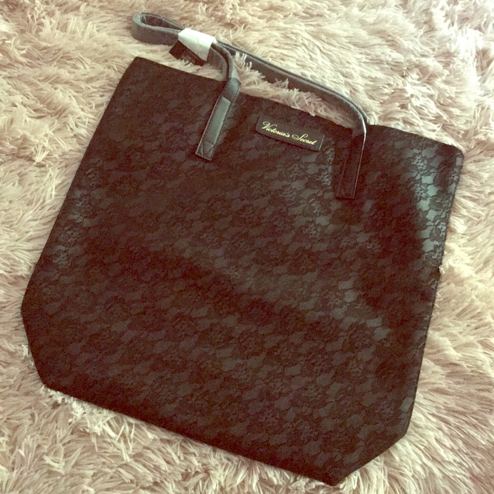 NWT Victoria’s Secret black lace tote